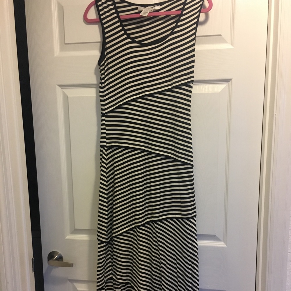 Black & white stripe maxi dress